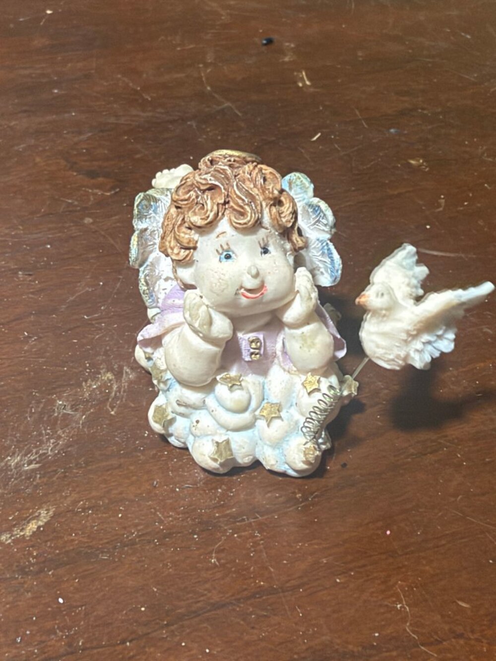 Vintage 90s Angel on Clouds with Dove – Dreamsicles Style